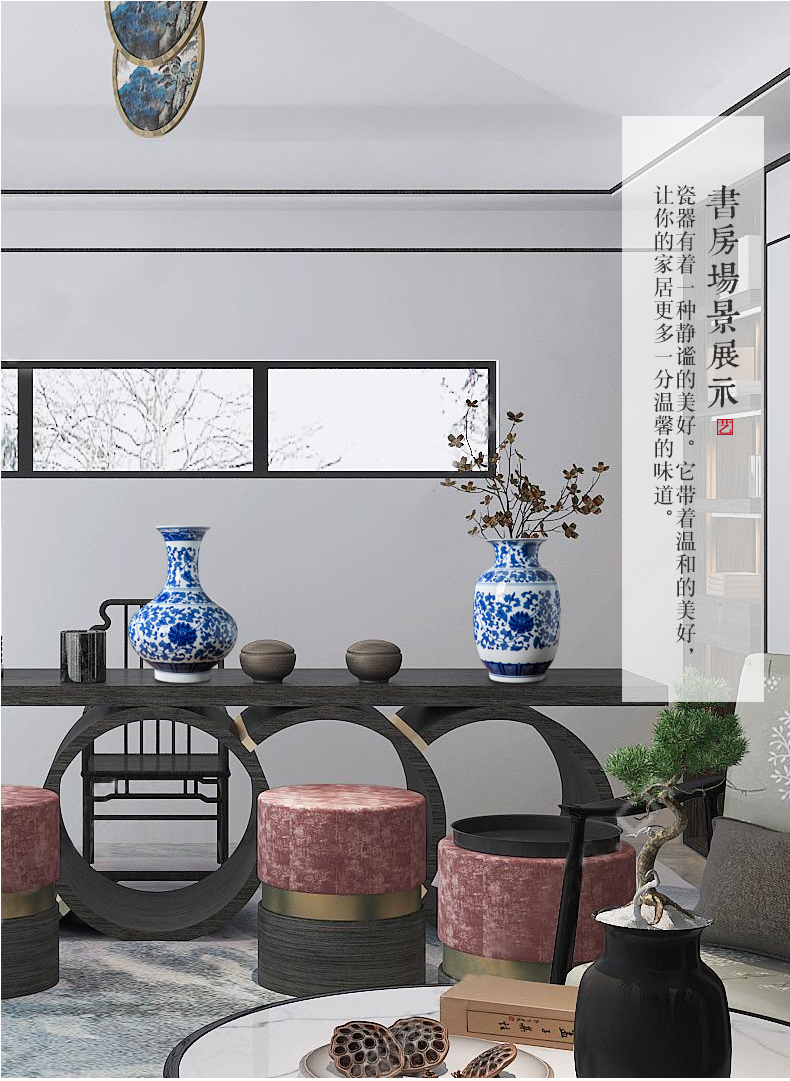 Antique blue and white porcelain in jingdezhen ceramics vase sitting room porch decorate household act the role ofing is tasted furnishing articles TV ark