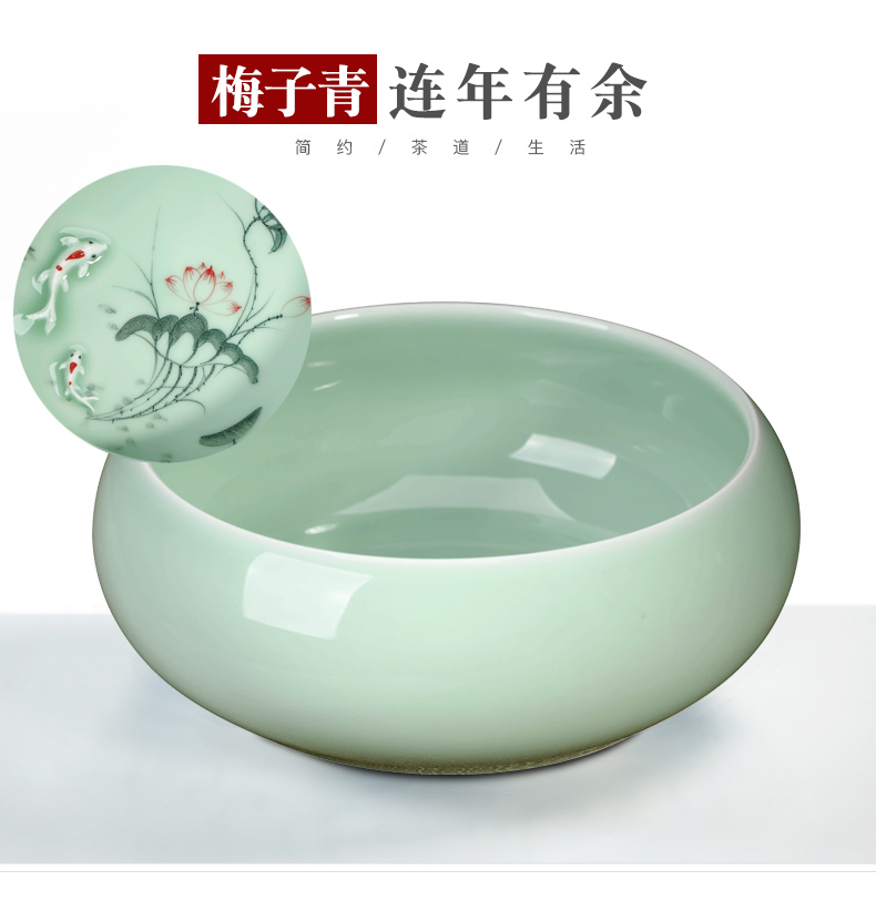 Jingdezhen ceramic water shallow tea wash to the writing brush washer ashtray sitting room, study the desktop furnishing articles furnishing articles functional ceramic jewelry