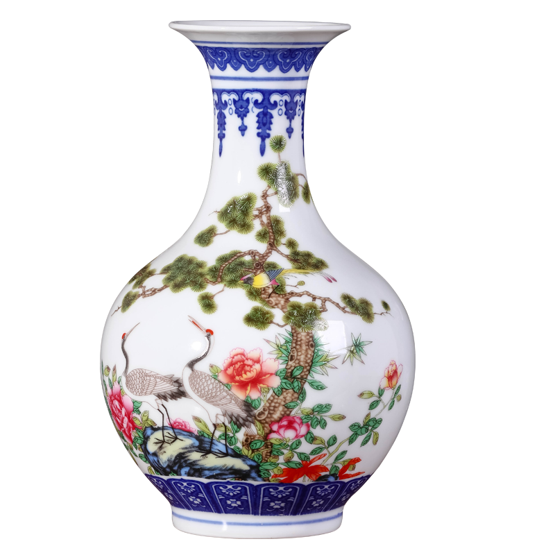 The Bucket color blue and white porcelain porcelain vase of jingdezhen ceramics sitting room rich ancient frame household vase decoration furnishing articles