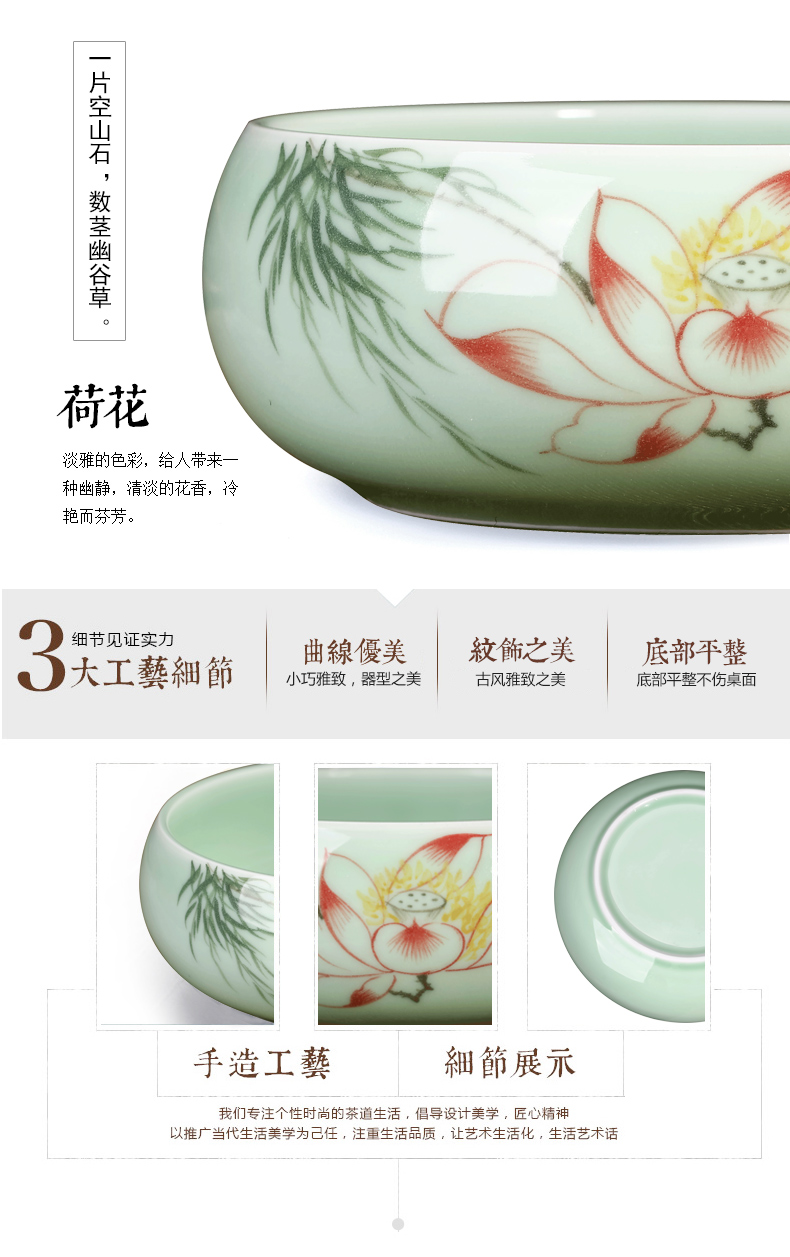 Jingdezhen ceramic water shallow tea wash to the writing brush washer ashtray sitting room, study the desktop furnishing articles furnishing articles functional ceramic jewelry