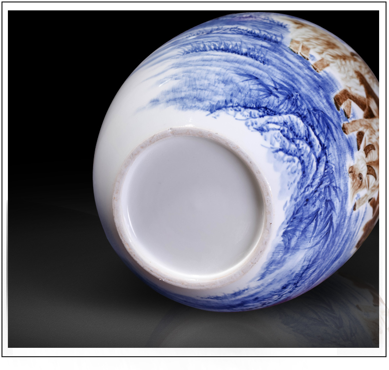 The Master of jingdezhen ceramics hand - made of blue and white porcelain vase sitting room home decoration collection handicraft furnishing articles