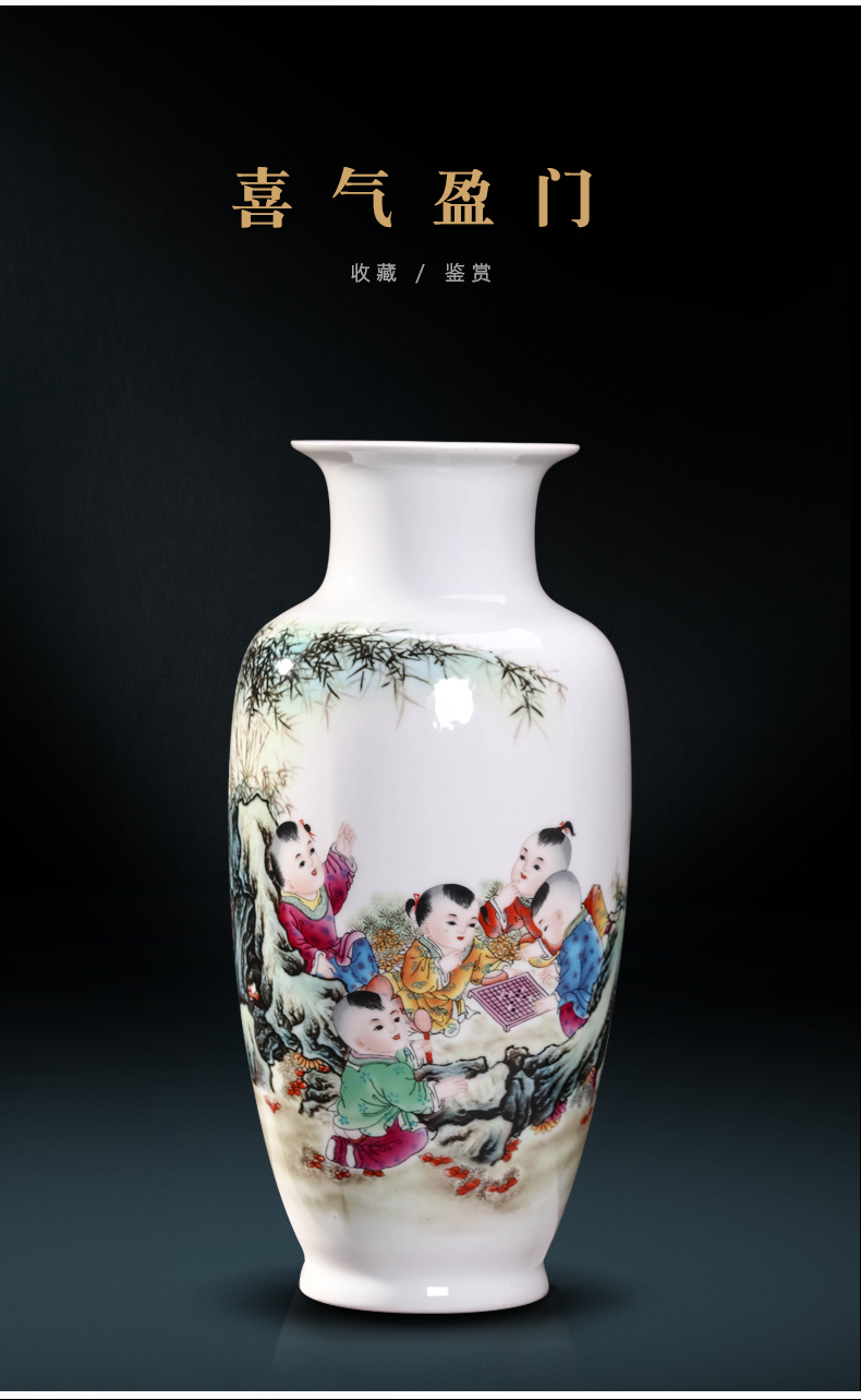 Vase of jingdezhen ceramic Vase high white mud thin foetus pastel blue and white porcelain Vase Vase rich ancient frame is placed in the living room