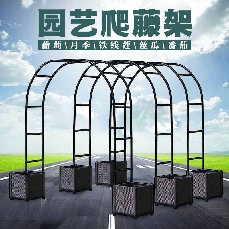 Arch Climbing Vine Frame Flowers Iron Art Flower Racks Silk Melon Cucumber Tomato Gardening Flower Shelf Outdoor Balcony Grape Shelf
