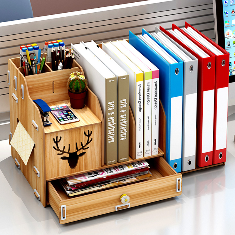 office desktop folder storage box desk rack space saving tableware pen holder organizer student artifact