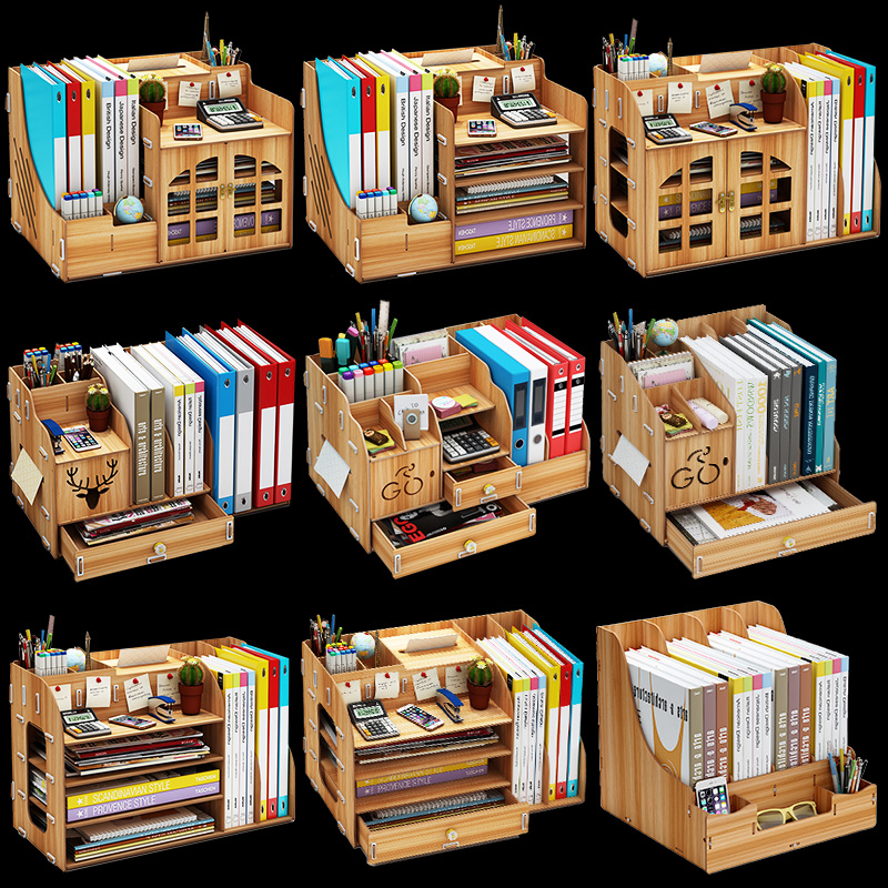 Office Desktop SHELF FOLDER FOLDER PEN HOLDER FINISHING RACK DRAWER-TYPE BOOKSTAND DORM ROOM WITH DESK GOD