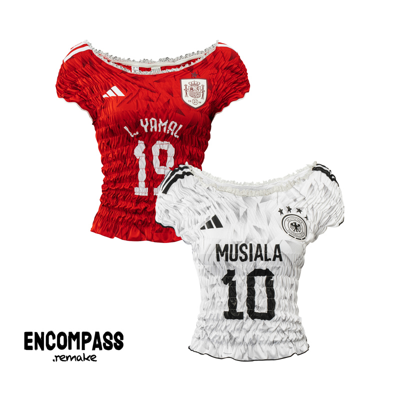 Adidas Remake Football Club Jersey Hot Girl Slim Fit Pleated Jerseyfit T-Shirt Encompass Adidas Remake Football Club Jersey Hot Girl Slim Fit Pleated Jerseyfit T-Shirt Encompass