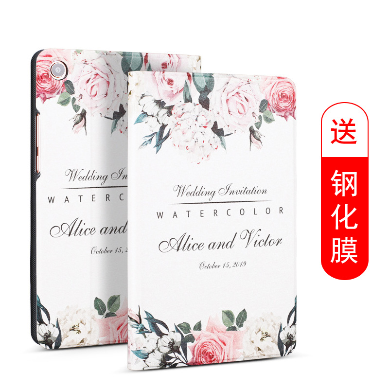 Suitable for Xiaomi tablet 4 protective cover Chinese style 8-inch leather case mipad4 sleep four generations 10-inch tablet computer net red cartoon shell Xiaomi 4plus child anti-fall cover ipd delivery