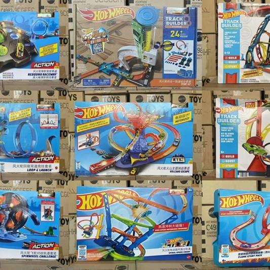 Authentic Hot Wheels Track Series Electric Whirlwind Spin Impact Competitive Theme Track Boys Toy Hgv67