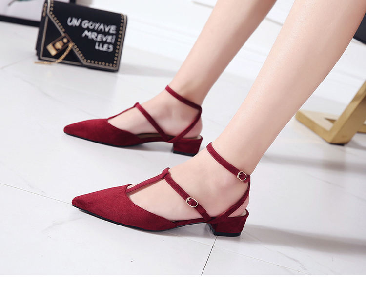 Spring new low-heeled low-heel buckle lace-up shoes flats