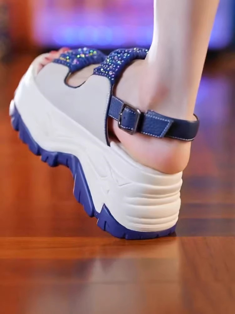 Damen Sandalen Mit Dicker Sohle Aus Weichem Leder Für Den Sommer_voghion.com
