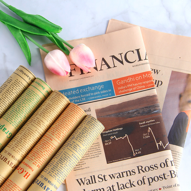 Taobao creative ins wind retro do old English newspaper photo props ornaments jewelry cowhide shooting background paper