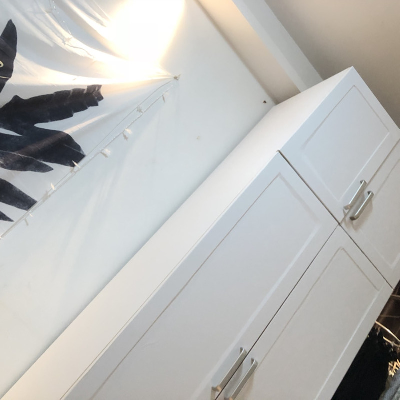 Self-adhesive wallpaper white wood grain self-adhesive clothes overall cabinet waterproof desktop Dormitory Old Furniture Renovated door stickers 40 vs. 80