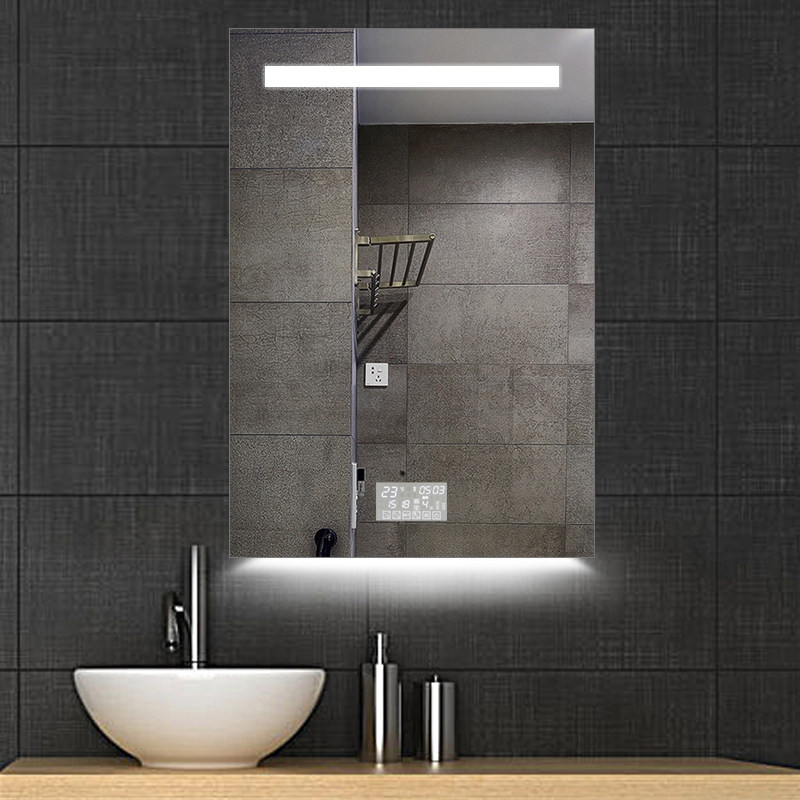 Makeup room mirror No frame wall-mounted bathroom Bathroom Anti-Fog Mirror Bluetooth Touch Screen Led Smart Bathroom Mirror