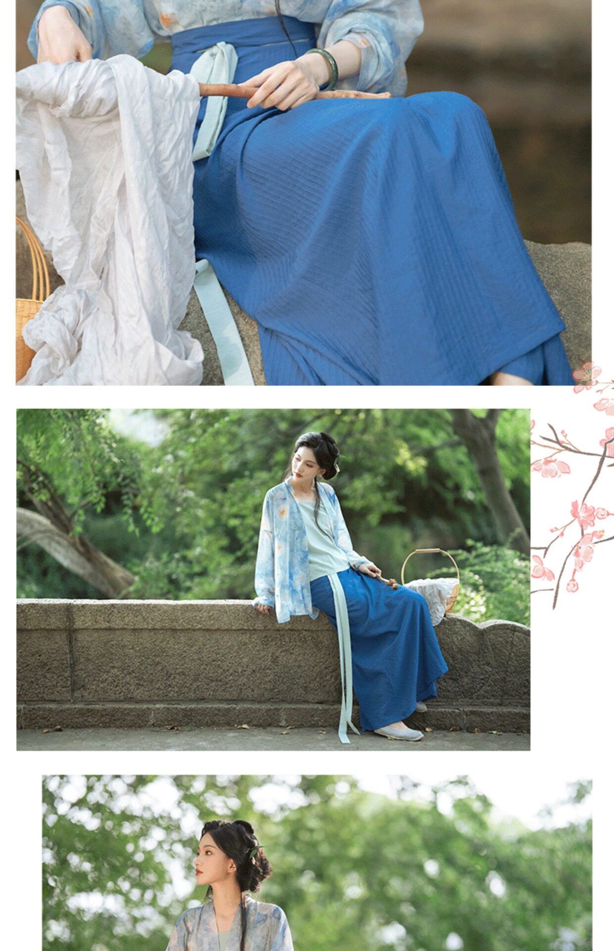 Китайцы одежда наборы 上雲樂 风定池 宋制汉服飞机袖两片裙旋裙日常原创国风女春夏现货