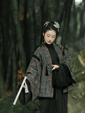 Китайцы одежда наборы 上雲樂 山行 晋制汉服男女晋襦复原曲领交领破裙原创现货秋冬日常
