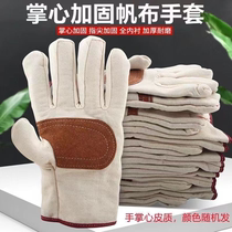 Steel gloves canvas special welders durable railway special gloves durian anti-thorn heat-insulating double-layer gloves