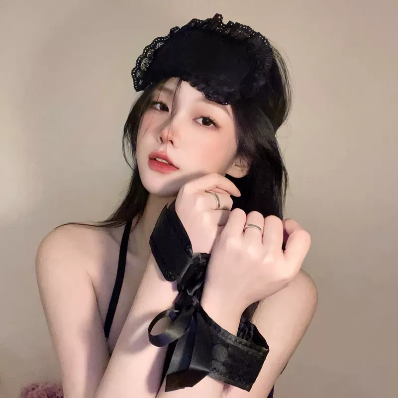 Bịt mắt da chơi BDSM Mặt nạ mắt ren, bịt mắt gợi cảm, vòng tay mặt nạ mắt, tâm trạng cặp đôi mang hương vị bạn gái, hệ thống kiêng khem gợi cảm, công cụ chụp ảnh đi kèm Bịt mắt tình yêu bịt mắt sm bằng da 