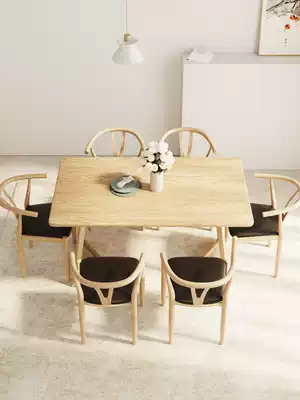 Dining table and chair combination modern simple Nordic table small apartment dining table for 4 people 6 economical rental house dining table