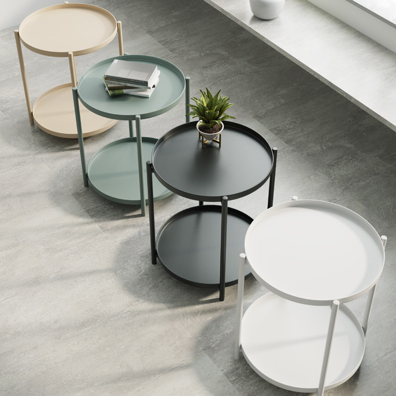 Nordic small coffee table simple modern corner table mini storage table bedroom bedside table living room sofa side table round table