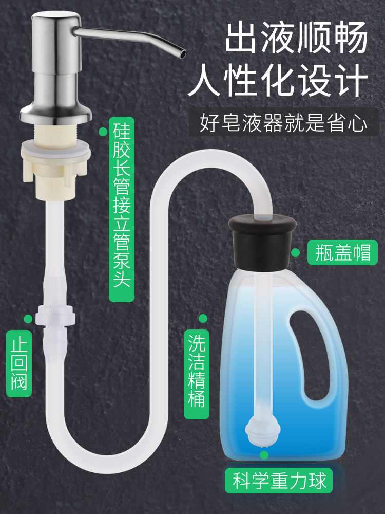 Liquid dispenser extension tube Liquid-free kitchen dishwashing detergent bottle extension tube Dish washer detergent press