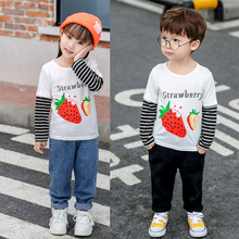 【拍2件19.9】巧豆熊儿童纯棉长袖