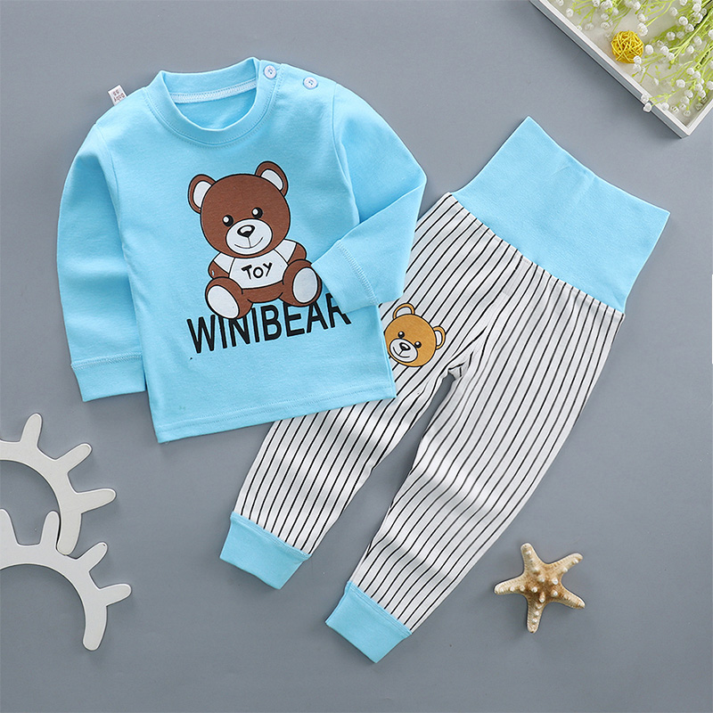 Trẻ em mùa xuân và mùa thu đồ lót bộ bông cô gái pajama bé quần trẻ em quần lưng cao bông mùa thu được thiết lập.