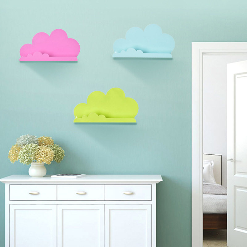 Nordic design Magnetic Iron Art Cloud shelf Multi-functional metal pen holder Wall containing suitable for whiteboard wall blackboard wall Wall Sticking Wall-mounted Decoration Free Nail Creative Wall Pen Box