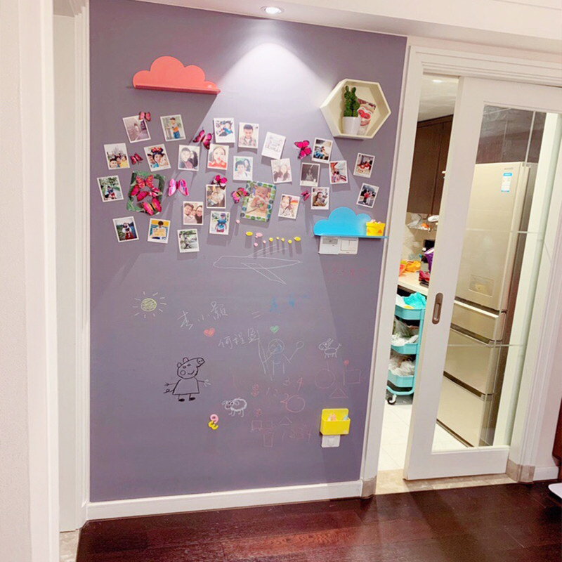 Double Layer Magnetic Blackboard Sticker Home Decoration Self-Glued Small Magnetic Blackboard Wall Sticker Wall Teacher Teaching Children Room Graffiti Erasable Write Removal Custom Colored Multipurpose Environmentally Friendly Wallpaper Customised