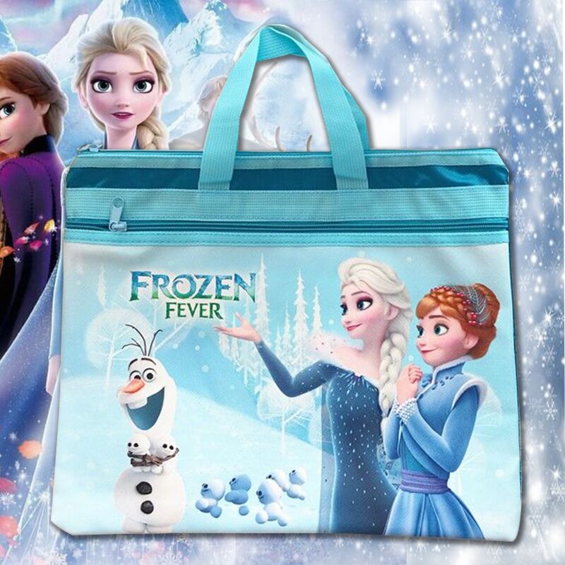 Princess Aisha tote bag A4 Oxford cloth middle school students double bag information bag tutorial bag Frozen file bag
