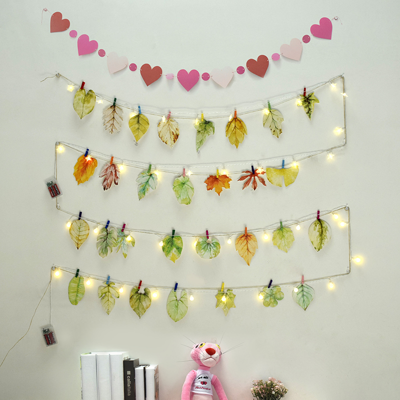 Creative Hemp Rope Clip Photo Wall Girls Room Placement Bedroom Wall Wall Decoration Pendant Dorm Background Wall Wall Decoration-Taobao