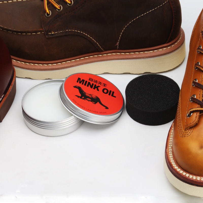 Tooling Shoes Boots Maintenance Care Shoes Oil Leather Leather Leather Leather Leather With Polished Waxed Colorless Mink Oil Mad Maphide Nourishing Yellow Wolf Cream