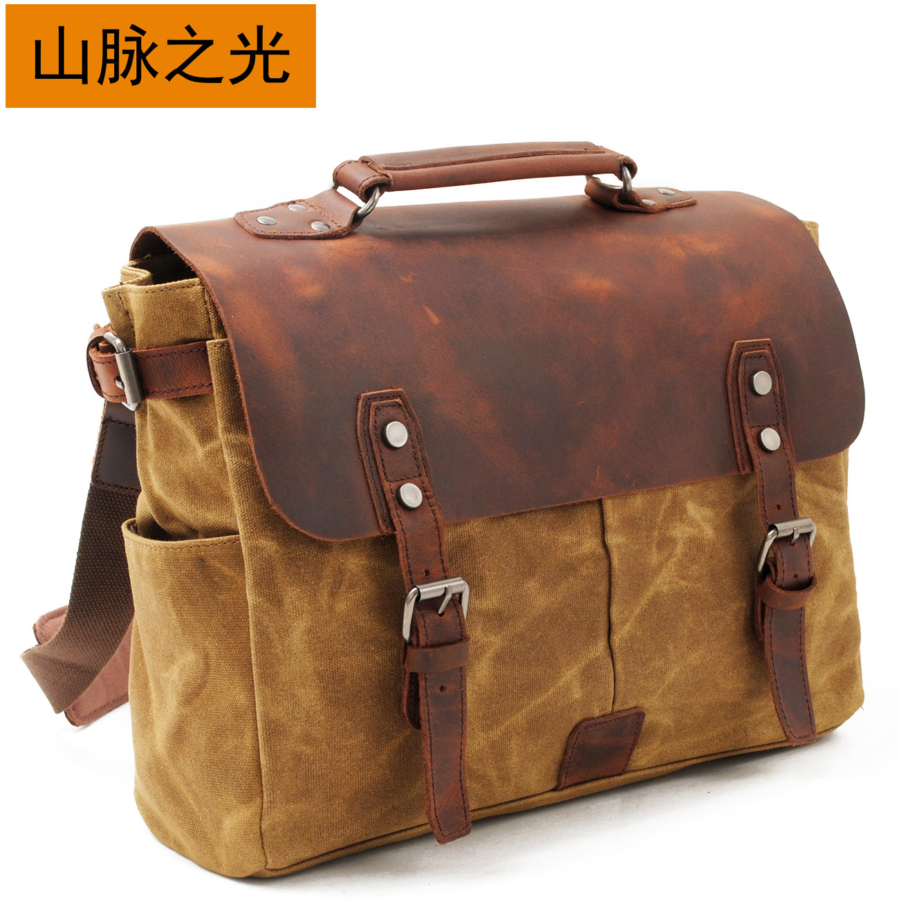Oil wax waterproof canvas Mormon locomotive side bag hanging bag Europe and America retro outdoor pen electric single shoulder inclined satchel bag man