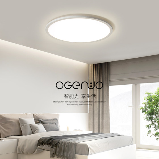 Ougenuo Bedroom Ceiling Light, Modern Minimalist Ultra-Thin and Elegant Living Room Light, Supports Smart Control