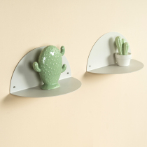 Lianglu decorative iron art wall hanging mirror light luxury ins style simple semicircular shelf dormitory living room wall hanging