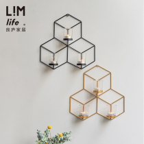 Lianglu ins Wind Nordic Wall Wall decoration geometric Western food Candlestick romantic creative shooting props glass candle Cup