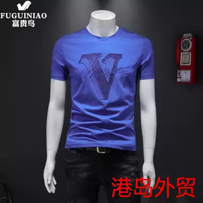 Rich bird round neck short sleeve T-shirt men 2020 Summer new trend wild youth embroidery half sleeve shirt men tide