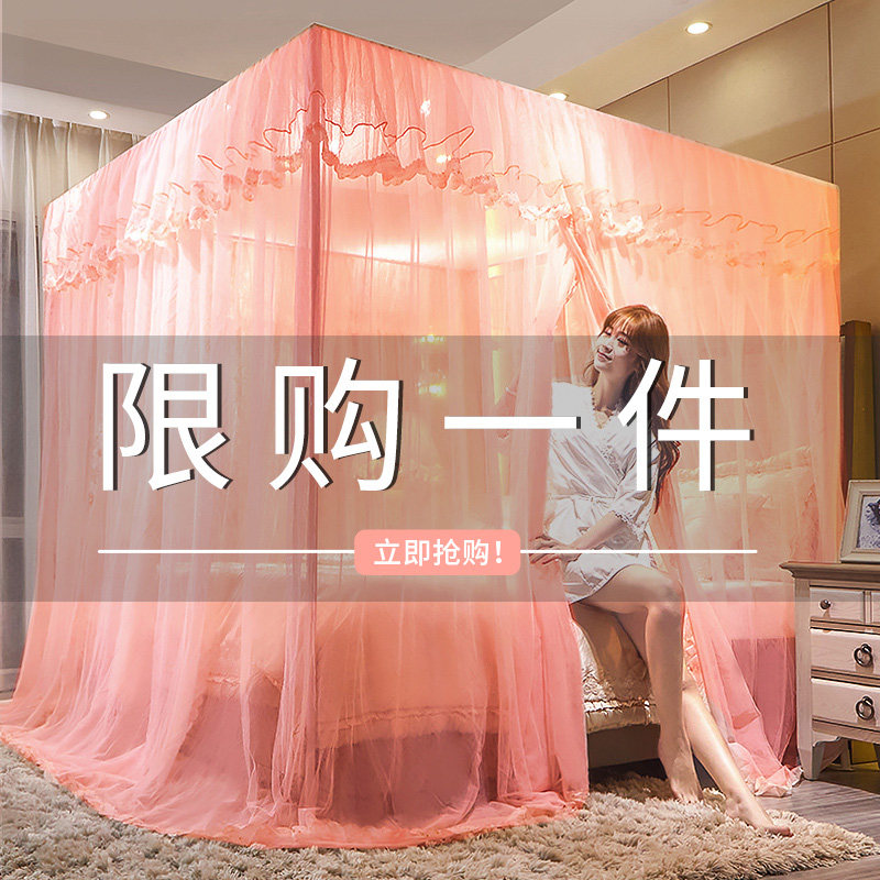 Landing mosquito nets household 2023 new bedroom thickens encrypted princess wind court bracket dust - resistant top of the account