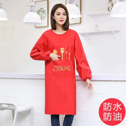晶意 Модный водонепроницаемый фартук, рабочий лонгслив, нагрудник