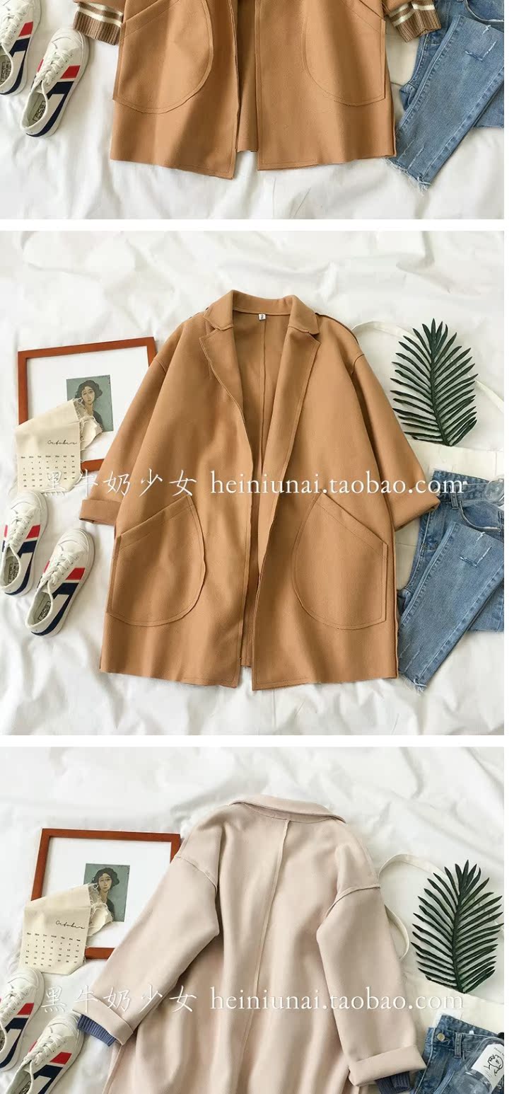 Áo len lông dài mùa thu và quần áo mùa đông 2019 Phụ nữ mới phiên bản Hàn Quốc của học sinh áo khoác len lỏng - Áo Hàn Quốc áo khoác dạ nữ hàn quốc