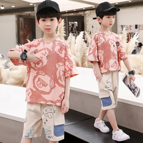Boys summer suit 2021 New Tide childrens clothing boys foreign fashion clothes childrens summer short sleeve tide