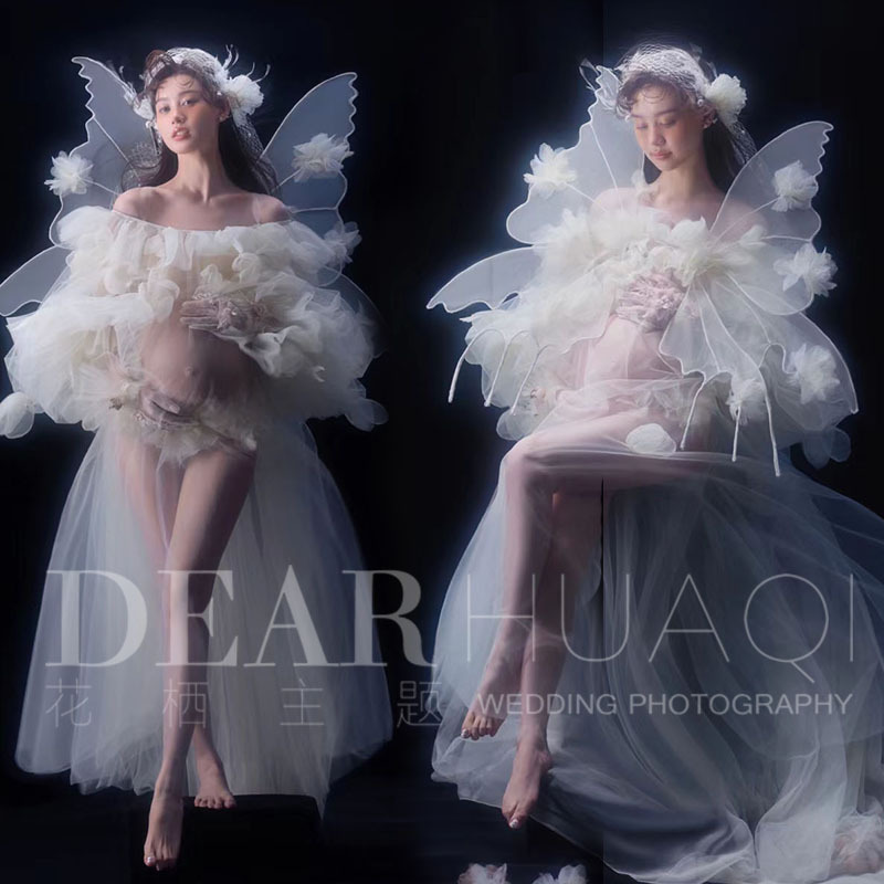 New Style Fresh Maternity Photoshoot Fairy Maternity Dress for Pregnant Women, Belly-Friendly Mommy Photo Shoot Theme Photography Clothing New Style Fresh Maternity Photoshoot Fairy Maternity Dress for Pregnant Women, Belly-Friendly Mommy Photo Shoot Theme Photography Clothing