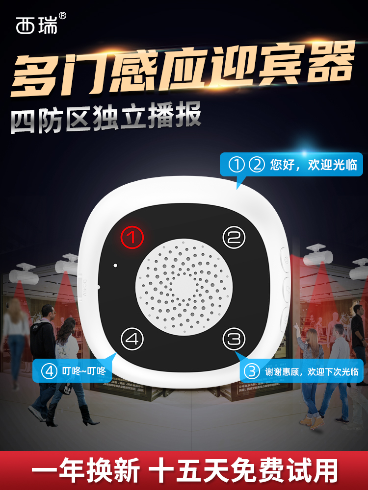 Sirui partition induction Welcome sensor Door four-way two-way in and out of the door Different voice welcome device