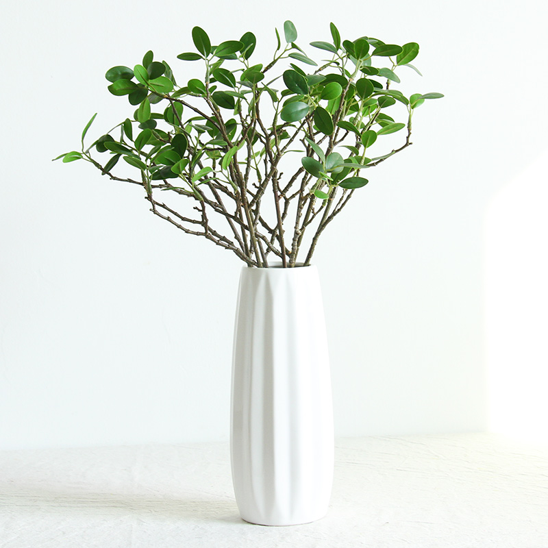 Cool Sheng Brief Simulation Banyan Tree Leaf Micellan Branches Home Decoration Pendulum With Fake Flower Soft Glia Feel Leaf Plant