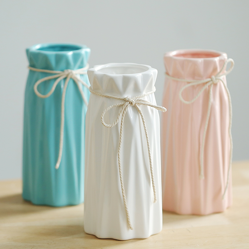 Small Clear New Ceramic Vases Rose Flower Inserts about fake flowers Dry florist Living room table Home Decorative Items Swing pieces