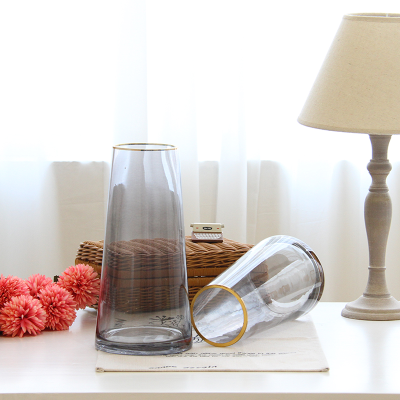 Light Extravagant Sketch Nordic T Type Minimalist Glass Vase Transparent Living Room Table Tennis Red Decorative Flower Arrangement Floral Pendulum