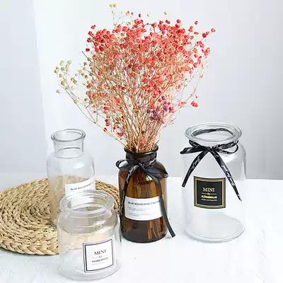 ins Nordic transparent glass vase mini dry flower store hipster living room home decoration creative hydroponic ornaments