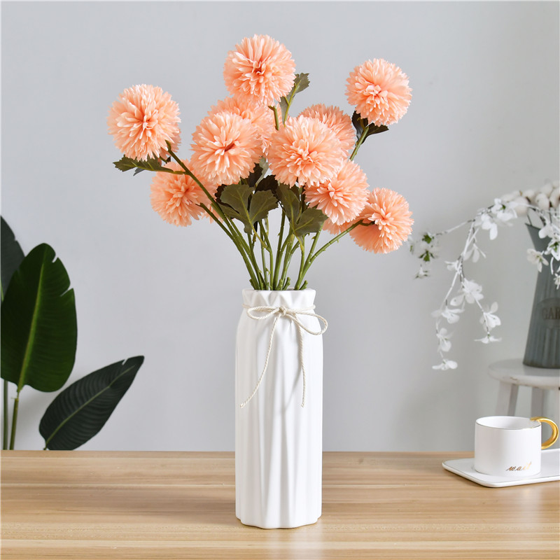 5 Fields Garden Emulation Flowers Three Heads Dandelion Home Residence Decoration Fake Flowers Dry Flowers Silk Flowers Wedding Dining Room Furnishing Swing Pieces