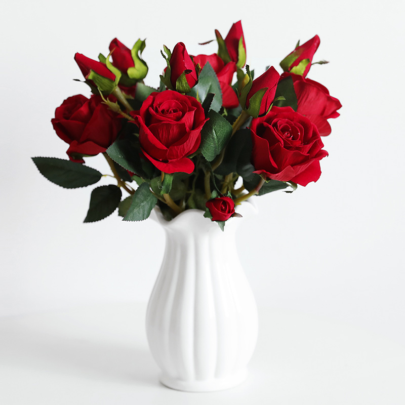 Eurostyle emulation flower suit ceramic vase tea table flower arrangement table Nordic Living room Home soft-mounted decorations hem