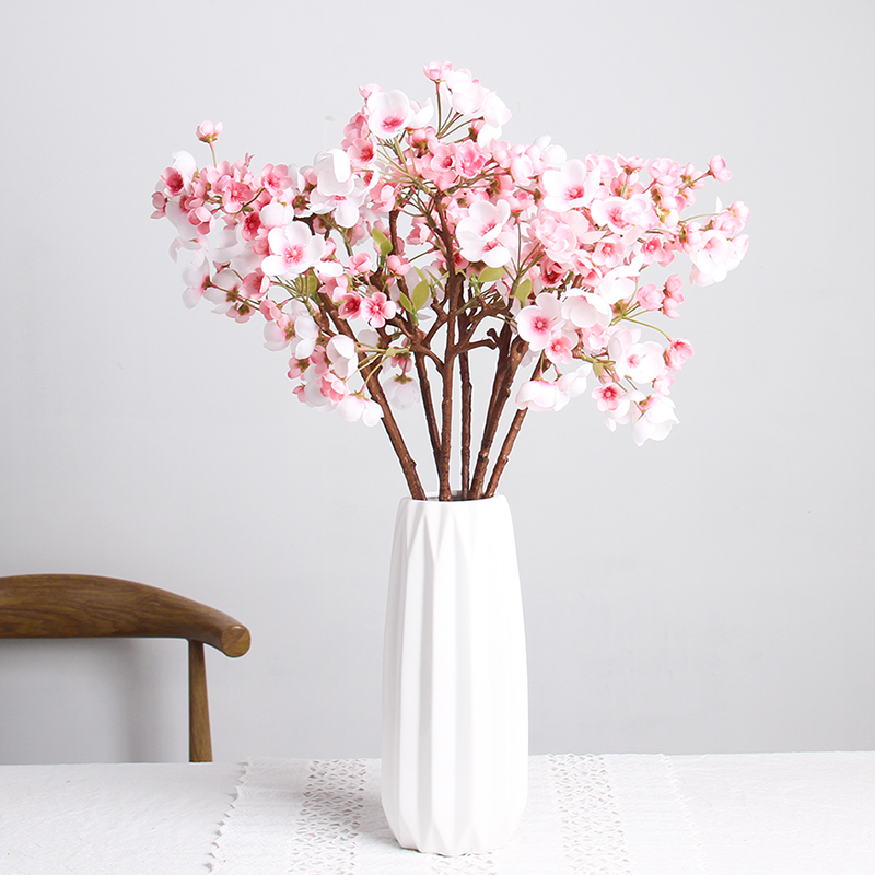 Emulated cherry blossom plum blossom Flowers Art Long Branches plum flower Flowers Fake Flower living Living room to decorate floral plastic flowers single branch