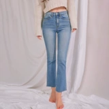 Джинсы, приталенные летние брендовые штаны, популярно в интернете, свободный прямой крой, 2020